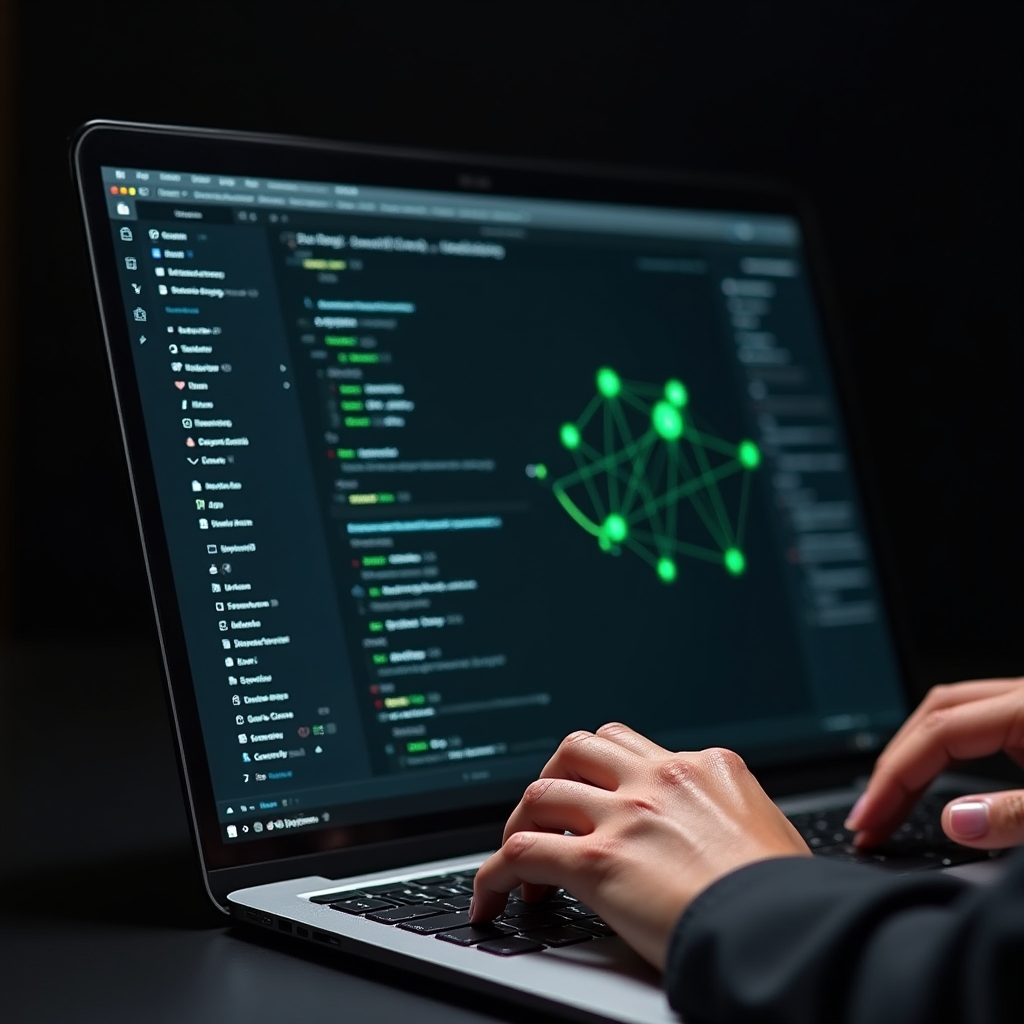 Digitales Notizsystem auf modernem Laptop-Bildschirm