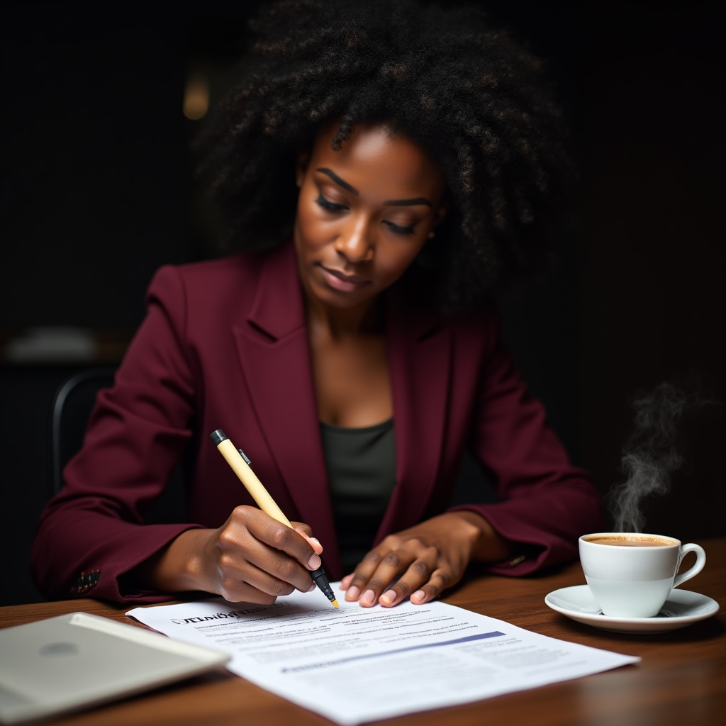 Professionelle Nachbereitung von Meeting-Notizen am Schreibtisch